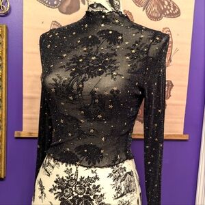 Black Mesh Long Sleeve Top ✨